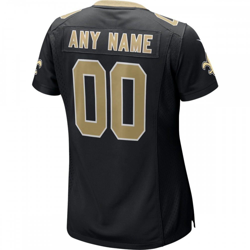 New Orleans Saints Women's Custom Game Jersey - Black-Pro Kit Vault | Brand New 26/27 Sports Jerseys