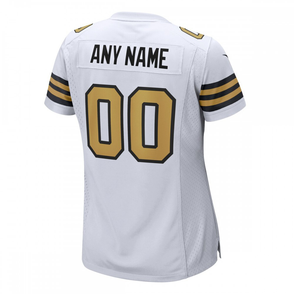 New Orleans Saints Women's Alternate Custom Game Jersey - White-Pro Kit Vault | Brand New 26/27 Sports Jerseys