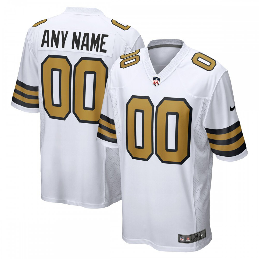 New Orleans Saints Alternate Custom Game Jersey - White-Pro Kit Vault | Brand New 26/27 Sports Jerseys