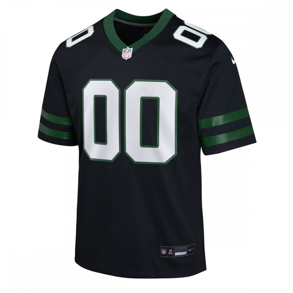 New York Jets Youth Alternate Custom Game Jersey - Legacy Black-Pro Kit Vault | Brand New 26/27 Sports Jerseys