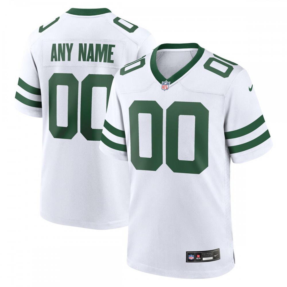 New York Jets Custom Game Jersey - Legacy White-Pro Kit Vault | Brand New 26/27 Sports Jerseys