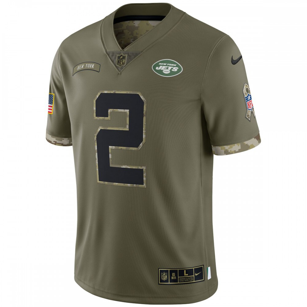 Zach Wilson New York Jets 2022 Salute To Service Limited Jersey - Olive-Pro Kit Vault | Brand New 26/27 Sports Jerseys