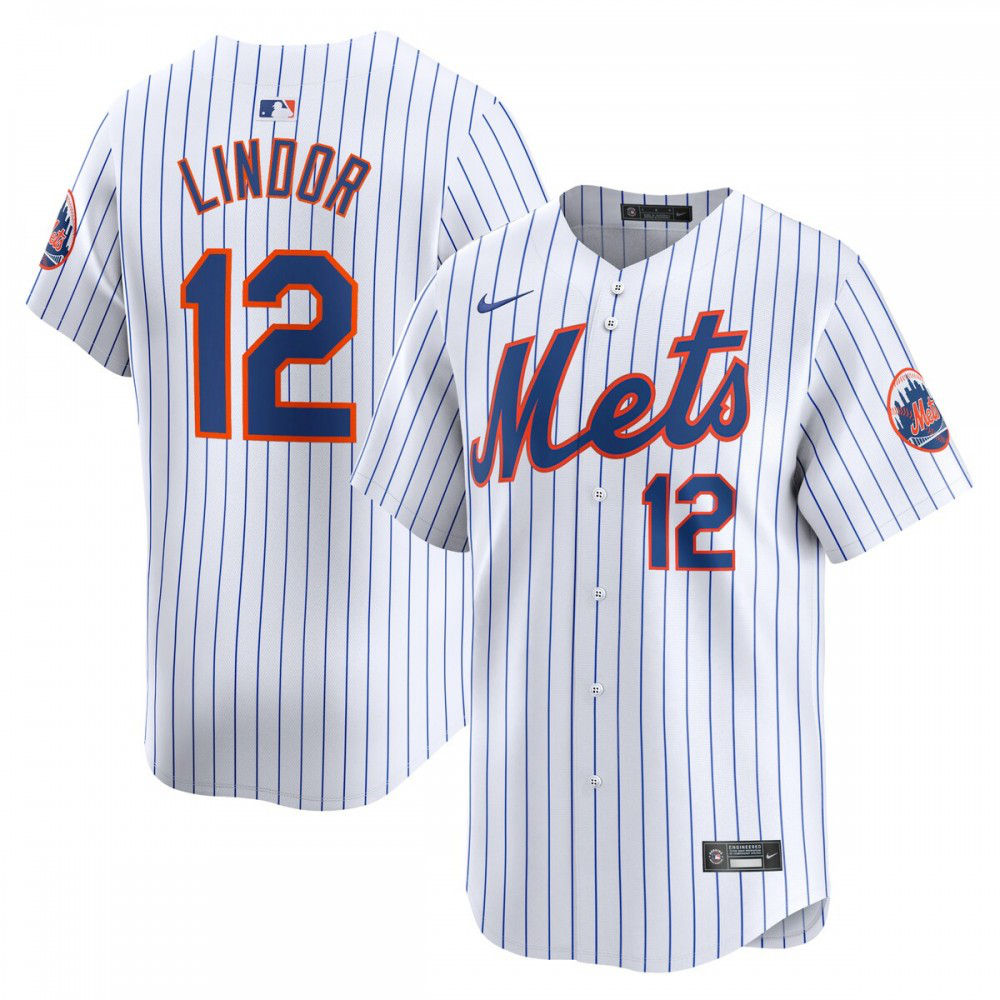 Francisco Lindor New York Mets Home Limited Player Jersey - White-Pro Kit Vault | Brand New 26/27 Sports Jerseys