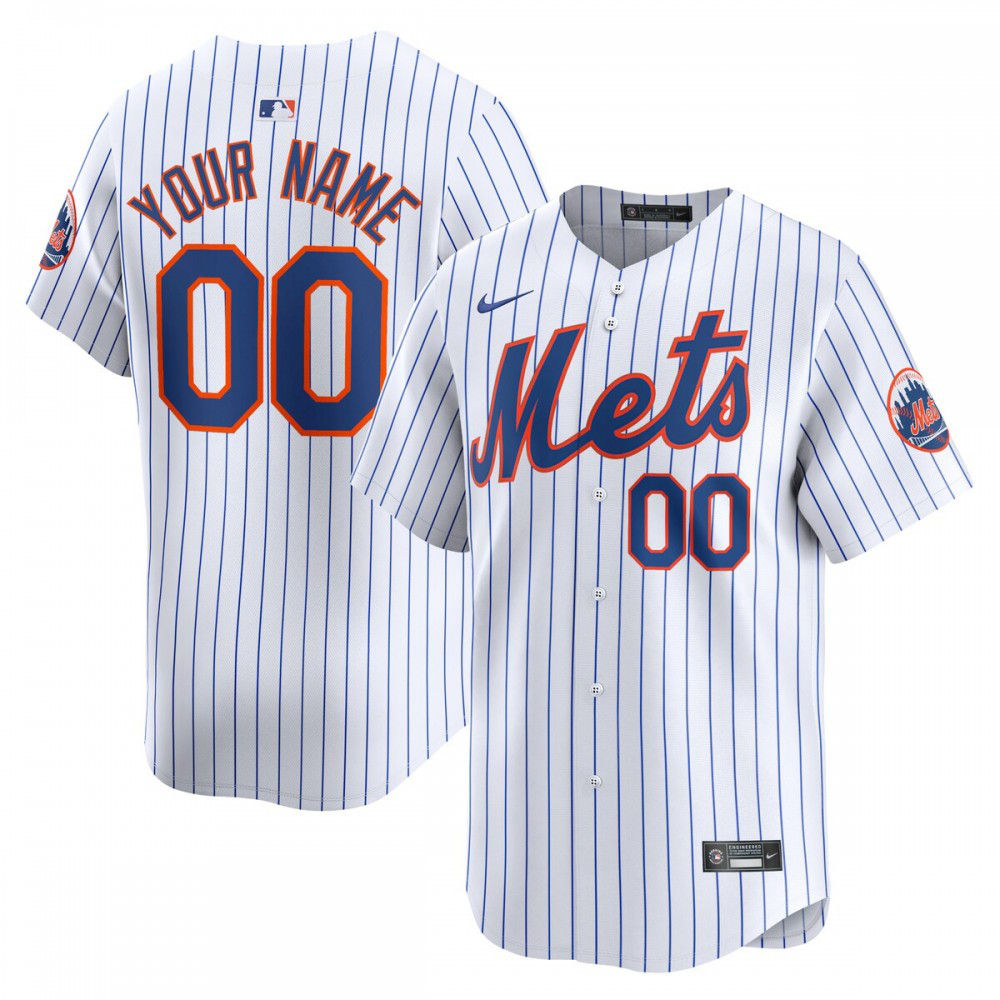 New York Mets Home Limited Custom Jersey - White-Pro Kit Vault | Brand New 26/27 Sports Jerseys