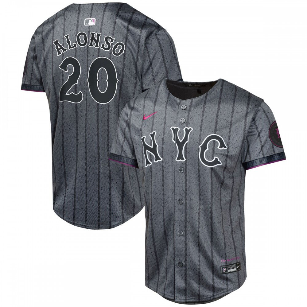 Pete Alonso New York Mets Youth 2024 City Connect Limited Player Jersey - Graphite-Pro Kit Vault | Brand New 26/27 Sports Jerseys