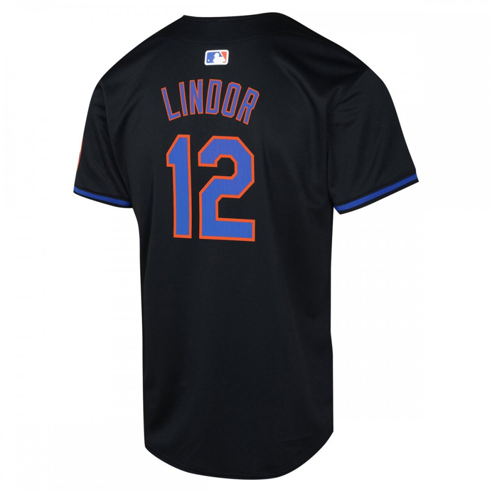 Francisco Lindor New York Mets Youth Alternate Limited Player Jersey - Black-Pro Kit Vault | Brand New 26/27 Sports Jerseys