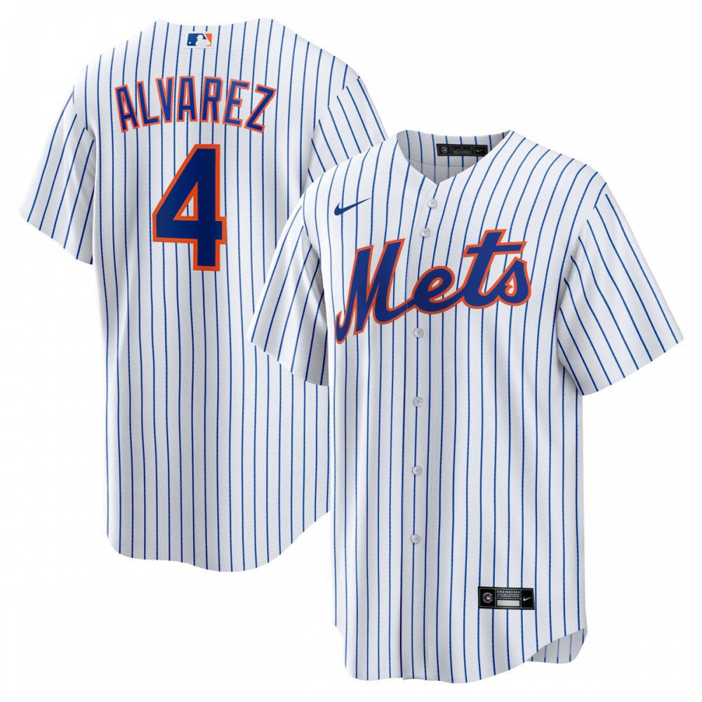 Francisco Alvarez New York Mets Replica Player Jersey - White-Pro Kit Vault | Brand New 26/27 Sports Jerseys