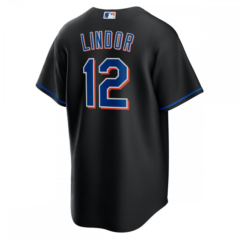 Francisco Lindor New York Mets 2022 Alternate Replica Player Jersey - Black-Pro Kit Vault | Brand New 26/27 Sports Jerseys