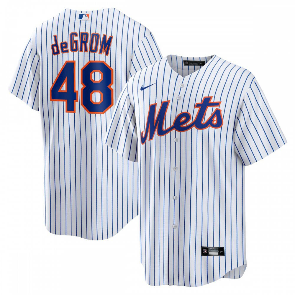 Jacob deGrom New York Mets Home Replica Player Name Jersey - White-Pro Kit Vault | Brand New 26/27 Sports Jerseys