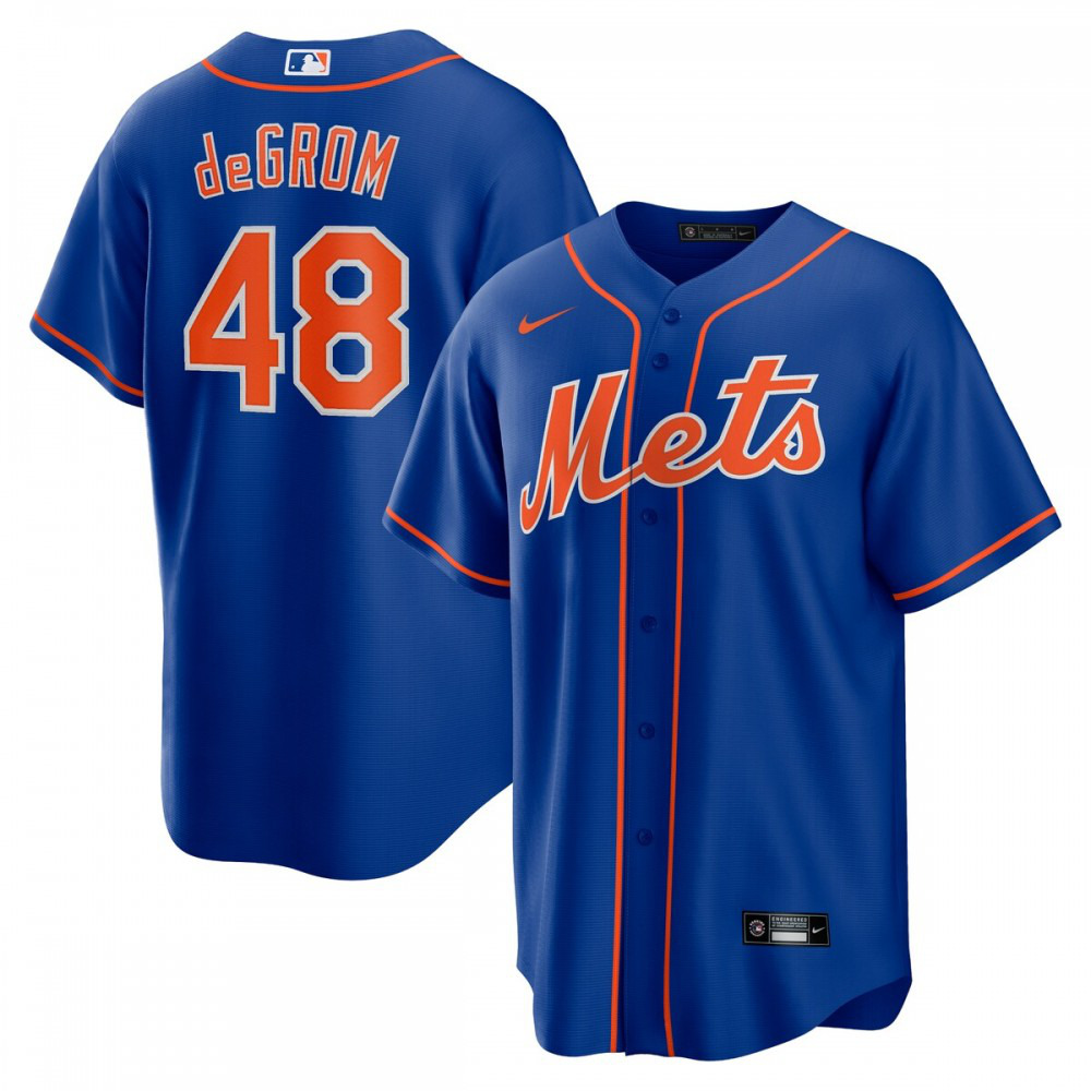 Jacob deGrom New York Mets Alternate Replica Player Name Jersey - Royal-Pro Kit Vault | Brand New 26/27 Sports Jerseys