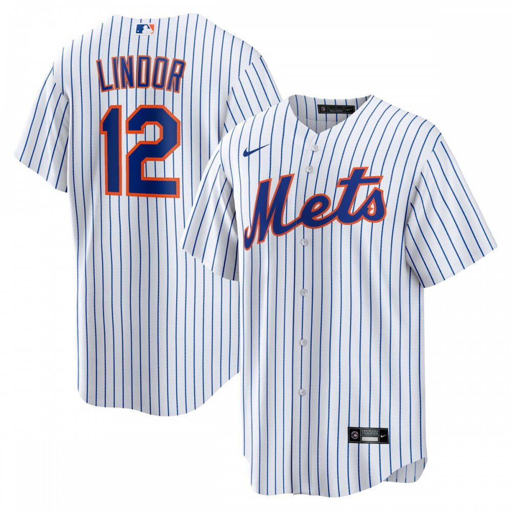 Francisco Lindor New York Mets Home Replica Player Jersey - White-Pro Kit Vault | Brand New 26/27 Sports Jerseys