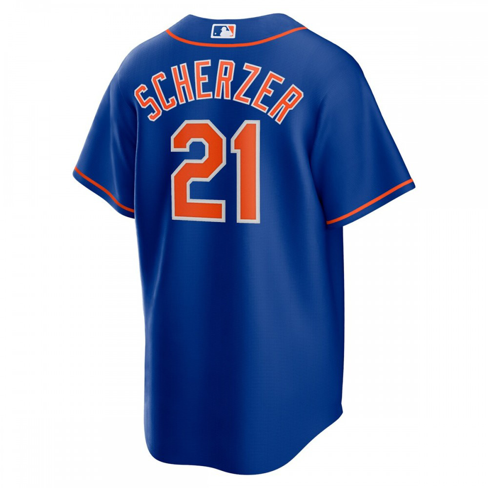 Max Scherzer New York Mets Alternate Replica Player Jersey - Royal-Pro Kit Vault | Brand New 26/27 Sports Jerseys