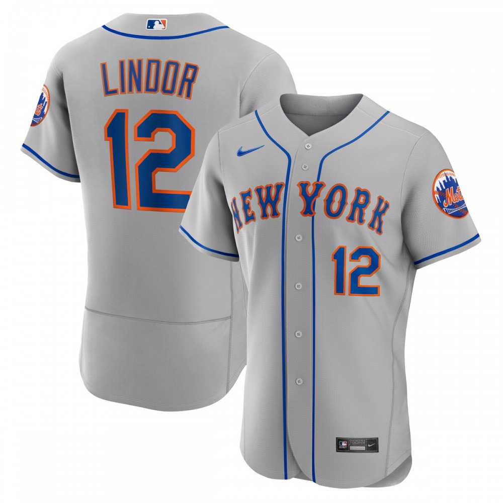 Francisco Lindor New York Mets Road Authentic Player Jersey - Gray-Pro Kit Vault | Brand New 26/27 Sports Jerseys
