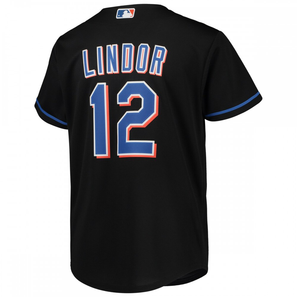 Francisco Lindor New York Mets Youth Alternate Replica Player Jersey - Black-Pro Kit Vault | Brand New 26/27 Sports Jerseys