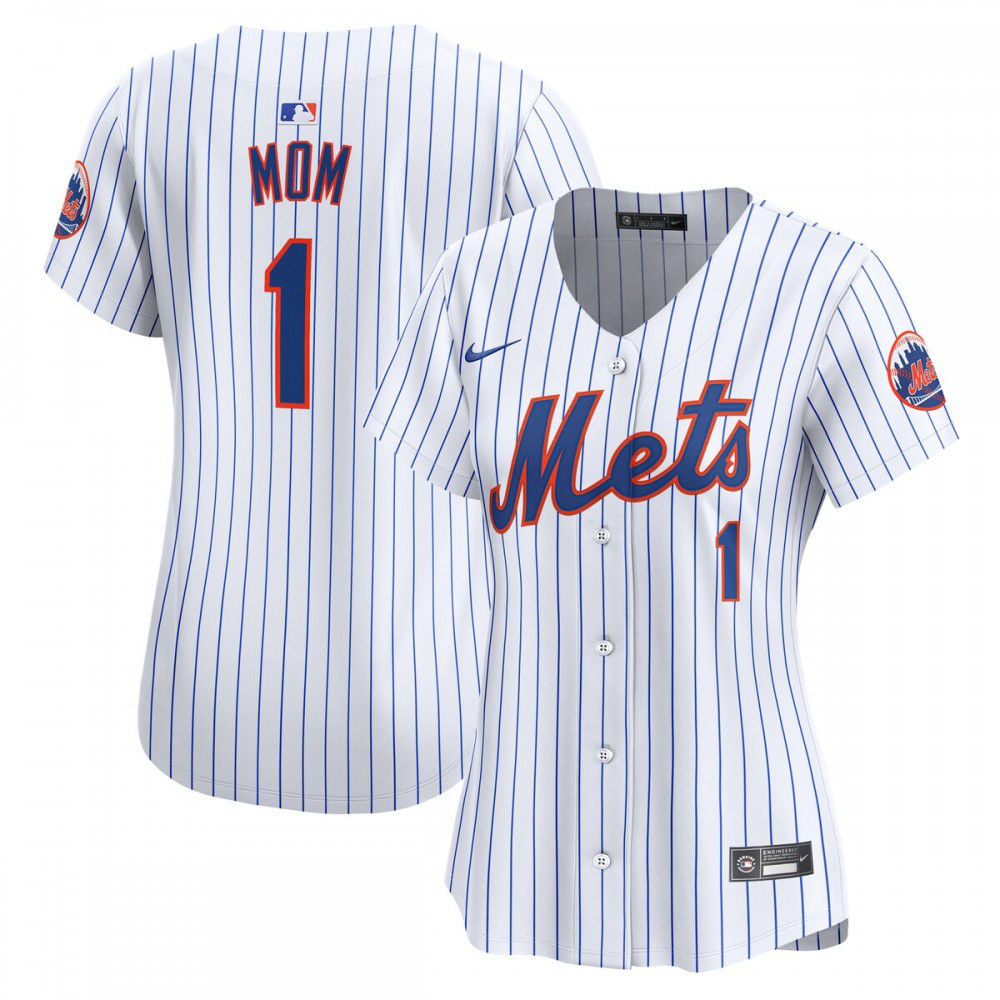 New York Mets Women's #1 Mom Home Limited Jersey - White-Pro Kit Vault | Brand New 26/27 Sports Jerseys