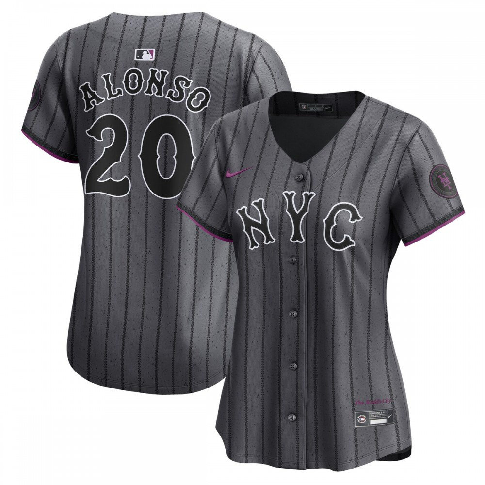 Pete Alonso New York Mets Women's 2024 City Connect Limited Player Jersey - Graphite-Pro Kit Vault | Brand New 26/27 Sports Jerseys