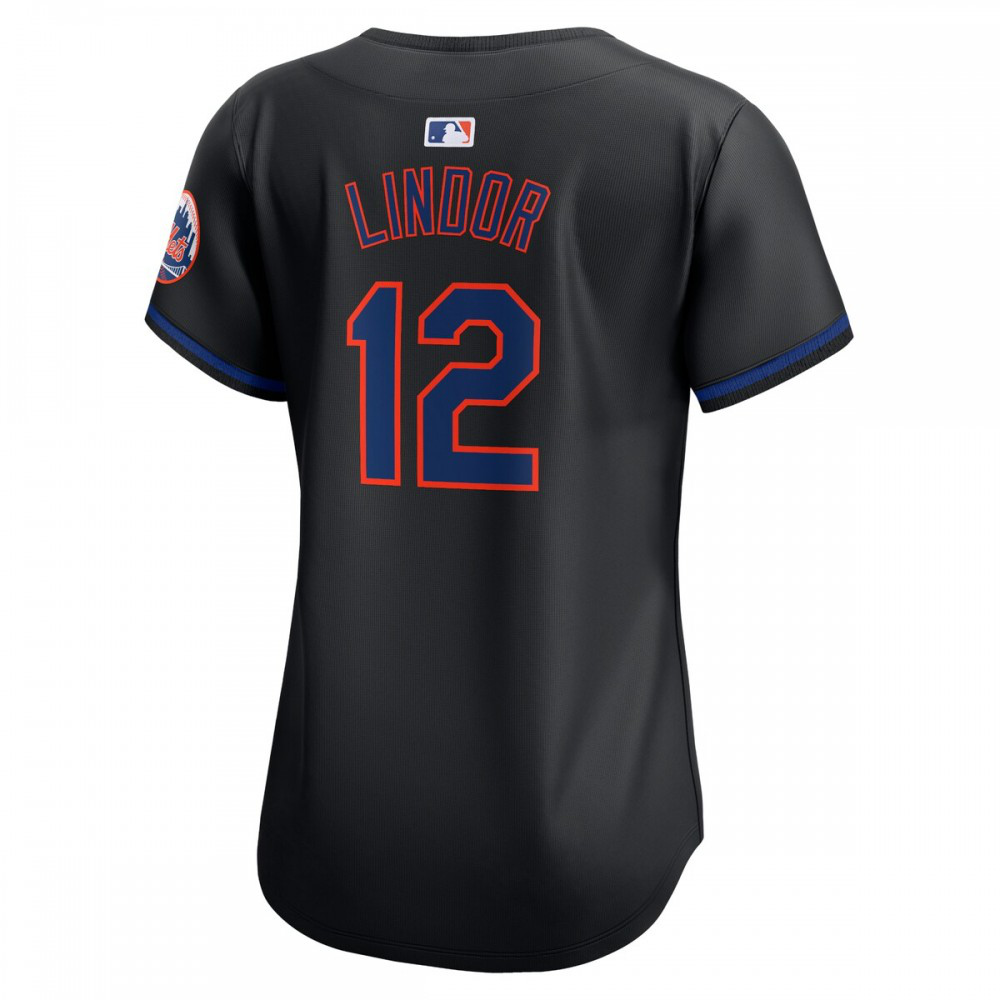 Francisco Lindor New York Mets Women's Alternate Limited Player Jersey聽鈥?Black-Pro Kit Vault | Brand New 26/27 Sports Jerseys