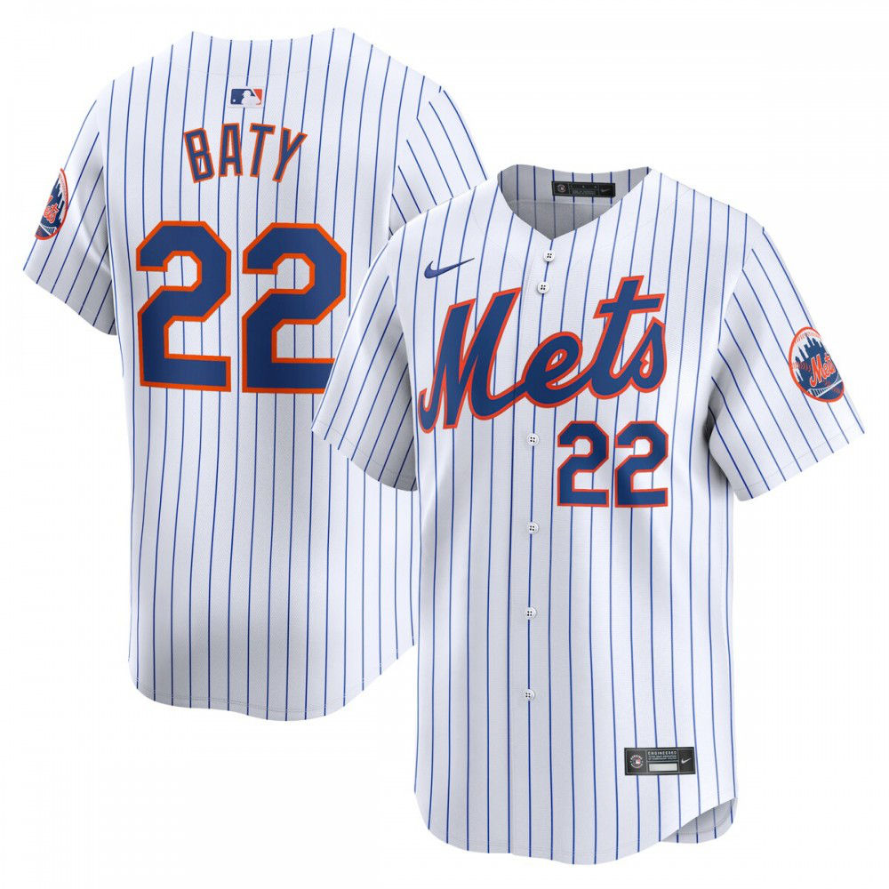 Brett Baty New York Mets Home Limited Player Jersey - White-Pro Kit Vault | Brand New 26/27 Sports Jerseys