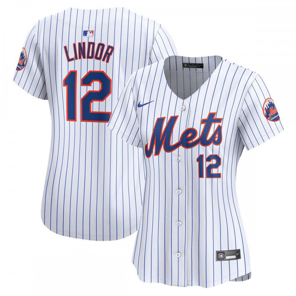 Francisco Lindor New York Mets Women's Home Limited Player Jersey - White-Pro Kit Vault | Brand New 26/27 Sports Jerseys