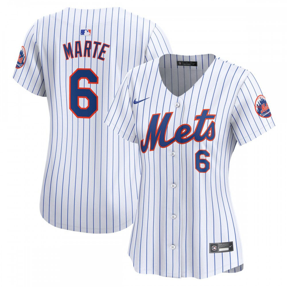 Starling Marte New York Mets Women's Home Limited Player Jersey - White-Pro Kit Vault | Brand New 26/27 Sports Jerseys