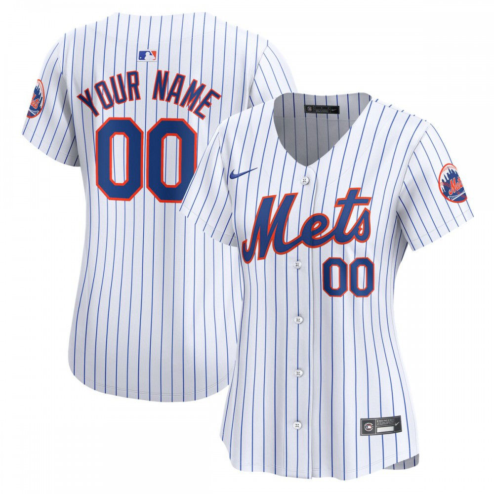 New York Mets Women's Home Limited Custom Jersey - White-Pro Kit Vault | Brand New 26/27 Sports Jerseys