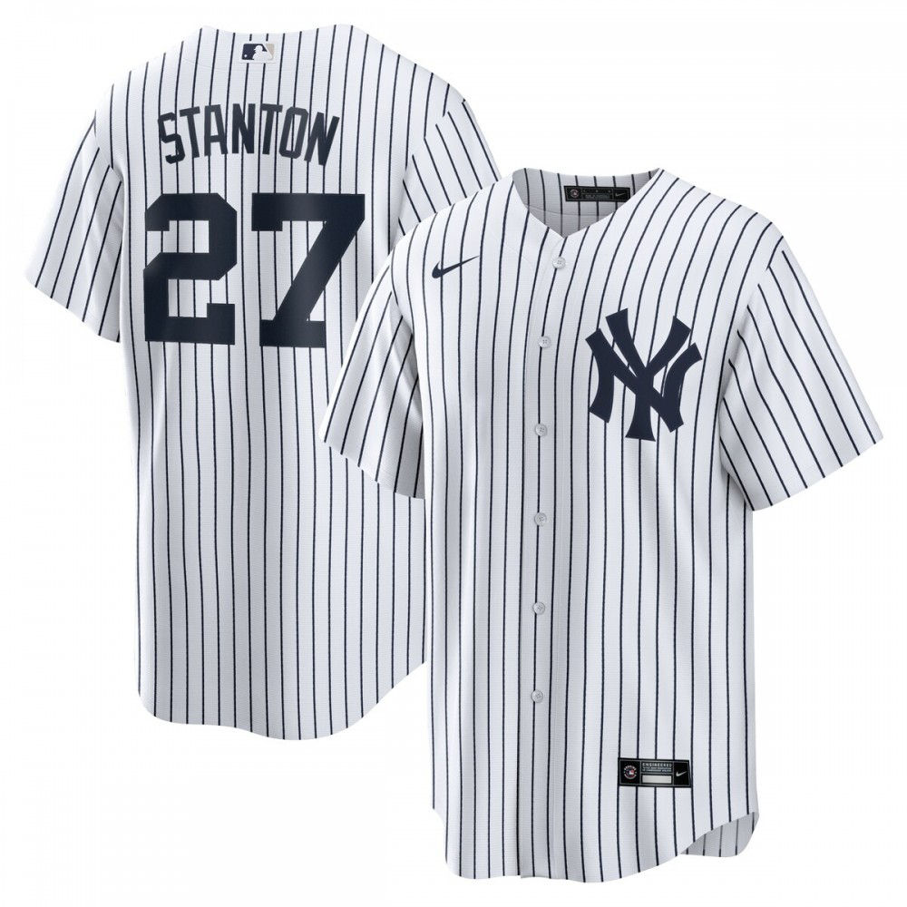 Giancarlo Stanton New York Yankees Home Replica Player Name Jersey - White-Pro Kit Vault | Brand New 26/27 Sports Jerseys