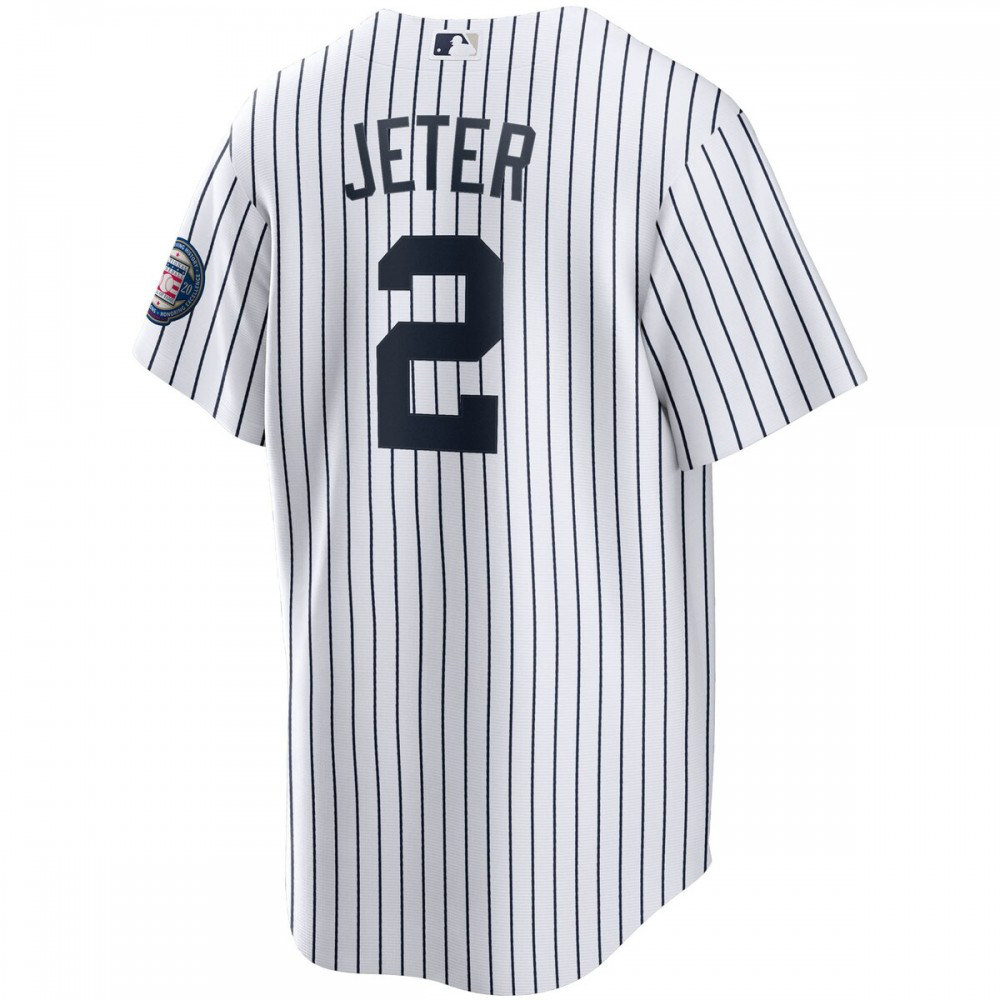 Derek Jeter New York Yankees 2020 Hall of Fame Induction Home Replica Player Name Jersey - White/Navy-Pro Kit Vault | Brand New 26/27 Sports Jerseys