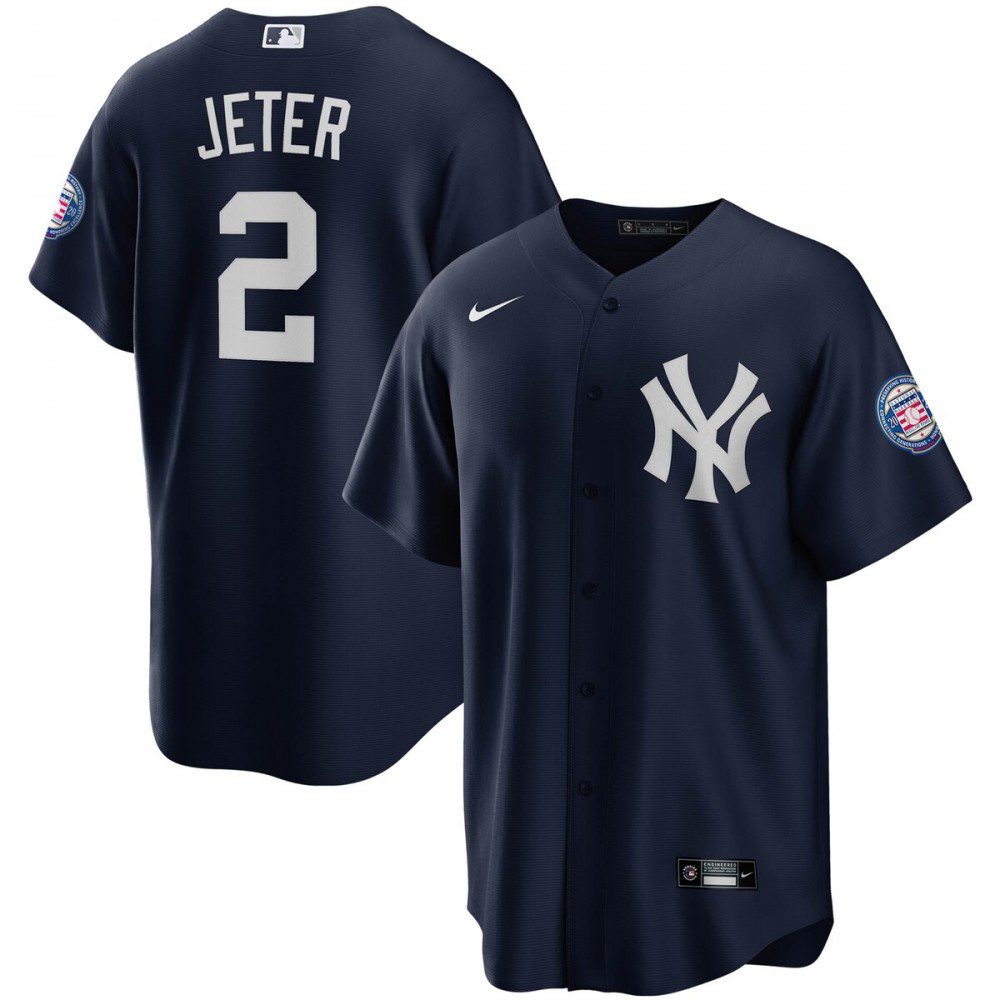 Derek Jeter New York Yankees 2020 Hall of Fame Induction Alternate Replica Player Name Jersey - Navy-Pro Kit Vault | Brand New 26/27 Sports Jerseys