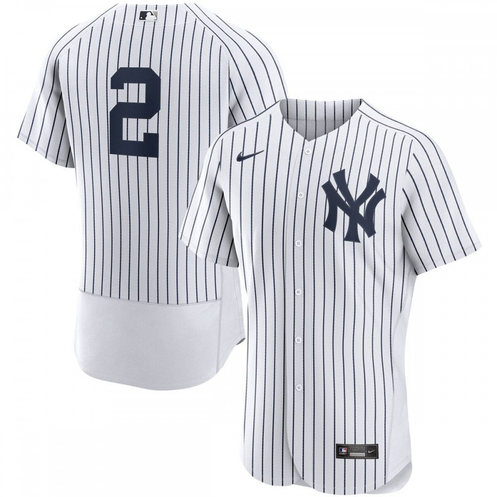 Derek Jeter New York Yankees Home Authentic Player Jersey - White/Navy-Pro Kit Vault | Brand New 26/27 Sports Jerseys