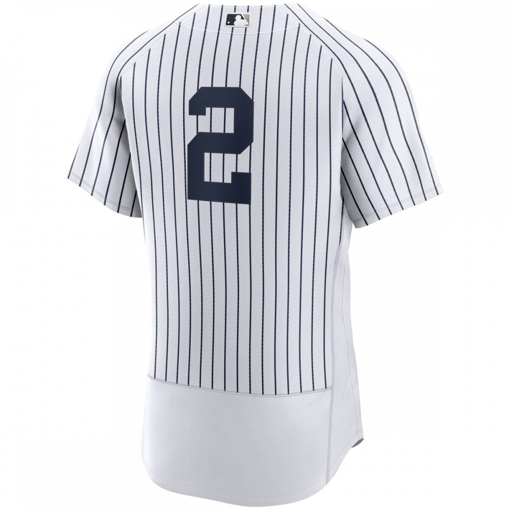 Derek Jeter New York Yankees Home Authentic Player Jersey - White/Navy-Pro Kit Vault | Brand New 26/27 Sports Jerseys