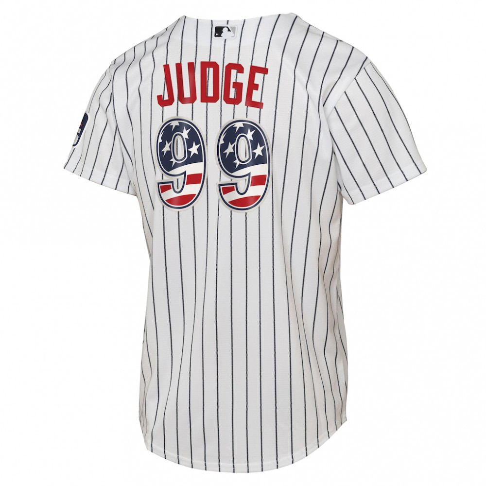 Aaron Judge New York Yankees Youth USA 250 Fourth of July Home Replica Jersey - White-Pro Kit Vault | Brand New 26/27 Sports Jerseys