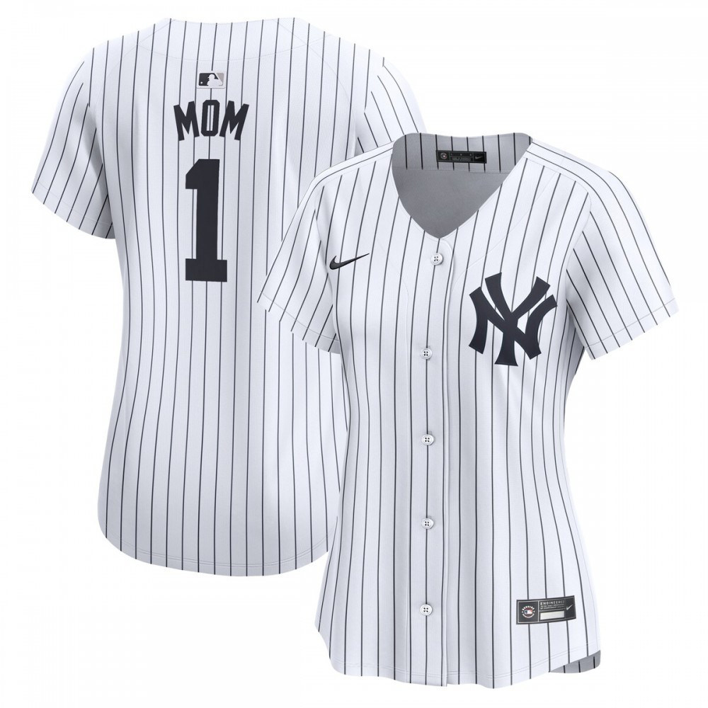 New York Yankees Women's #1 Mom Home Limited Jersey - White-Pro Kit Vault | Brand New 26/27 Sports Jerseys