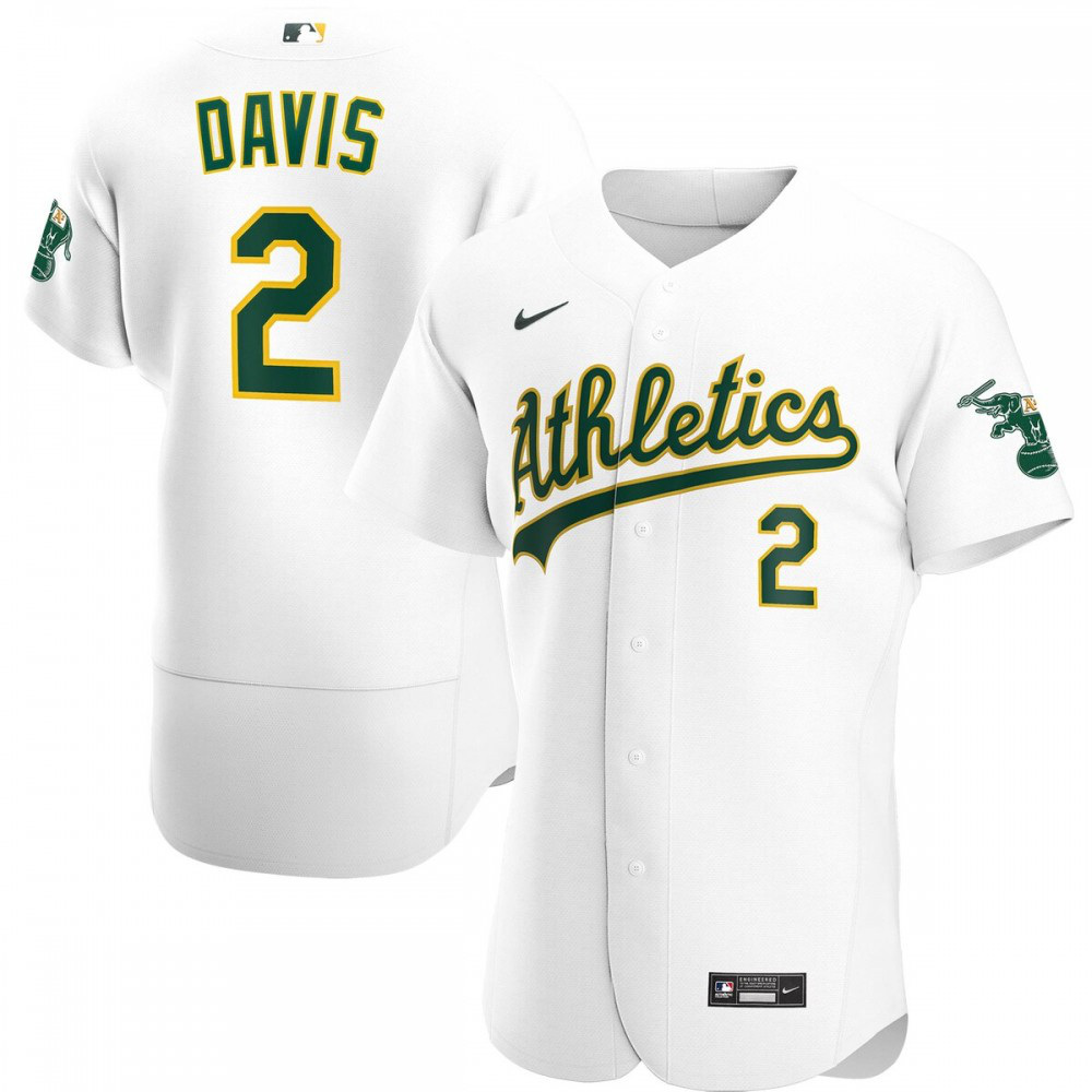 Khris Davis Oakland Athletics Home Authentic Player Jersey - White-Pro Kit Vault | Brand New 26/27 Sports Jerseys