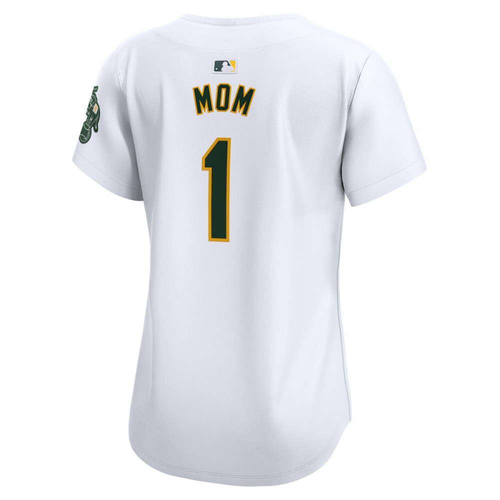 Oakland Athletics Women's #1 Mom Home Limited Jersey - White-Pro Kit Vault | Brand New 26/27 Sports Jerseys