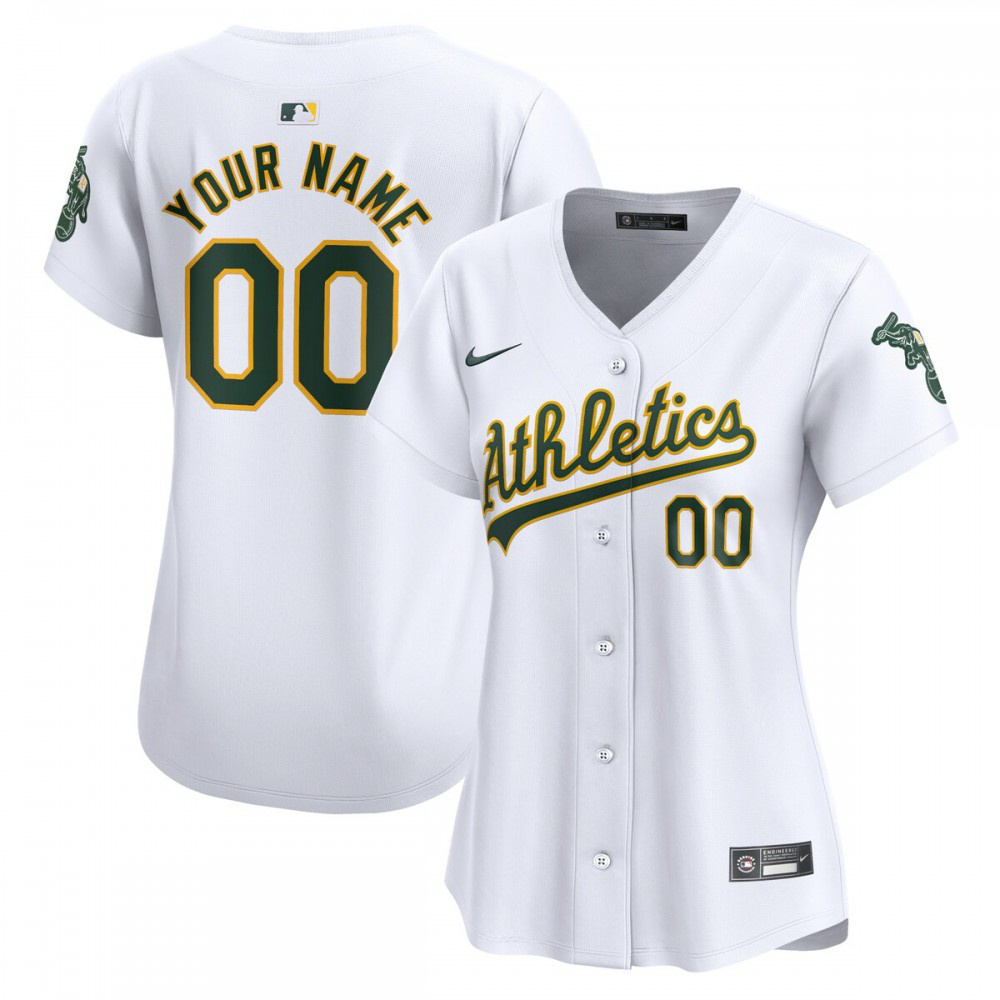 Oakland Athletics Women's Home Limited Custom Jersey - White-Pro Kit Vault | Brand New 26/27 Sports Jerseys