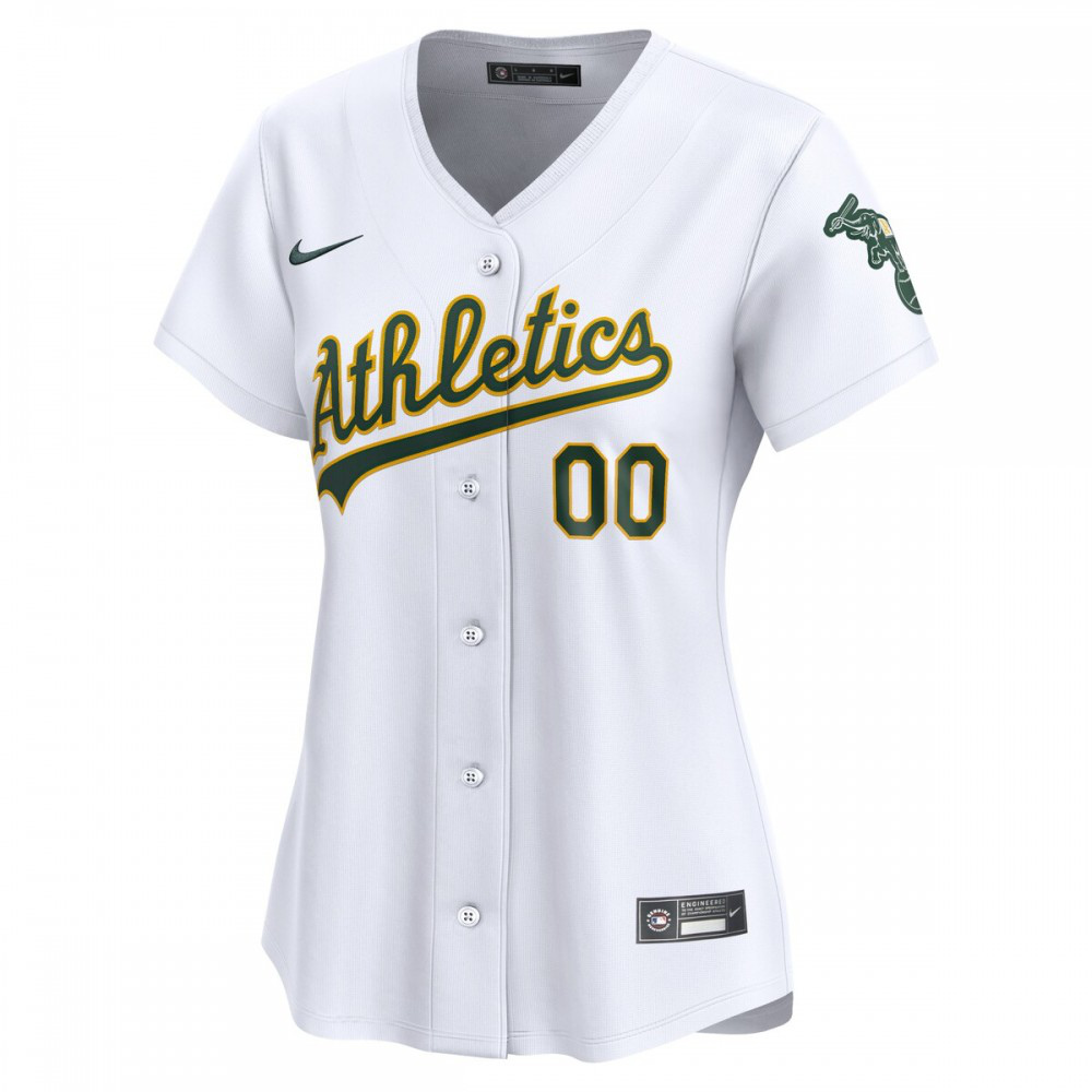 Oakland Athletics Women's Home Limited Custom Jersey - White-Pro Kit Vault | Brand New 26/27 Sports Jerseys