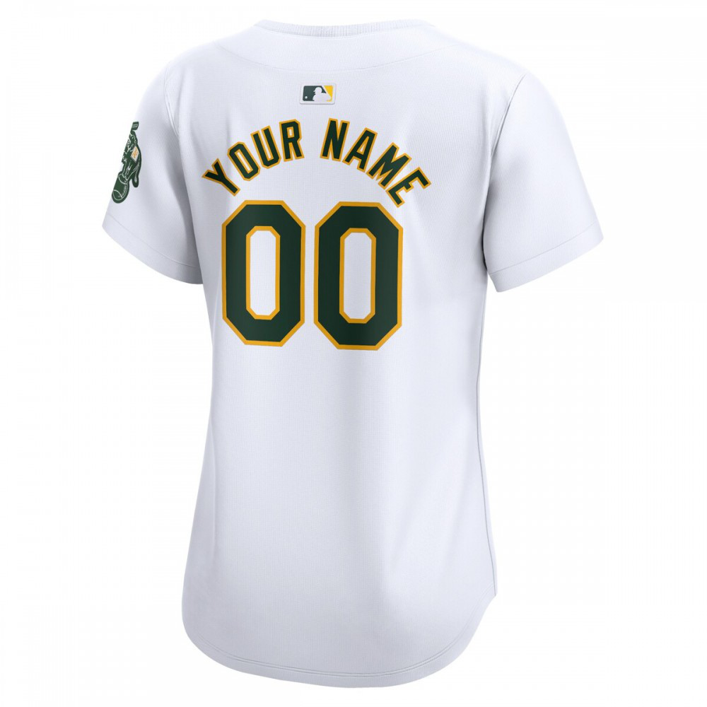 Oakland Athletics Women's Home Limited Custom Jersey - White-Pro Kit Vault | Brand New 26/27 Sports Jerseys