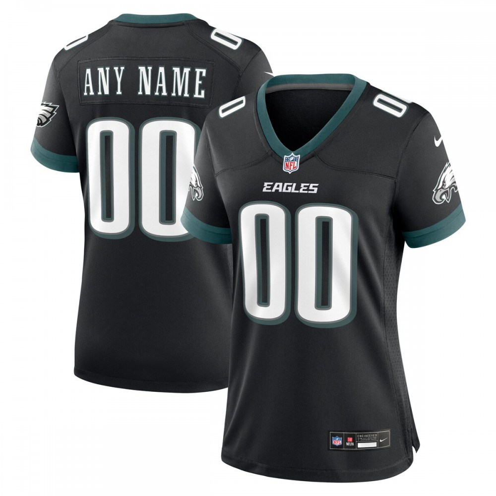 Philadelphia Eagles Women's Alternate Custom Game Jersey - Black-Pro Kit Vault | Brand New 26/27 Sports Jerseys