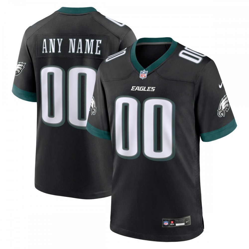Philadelphia Eagles Alternate Custom Game Jersey - Black-Pro Kit Vault | Brand New 26/27 Sports Jerseys