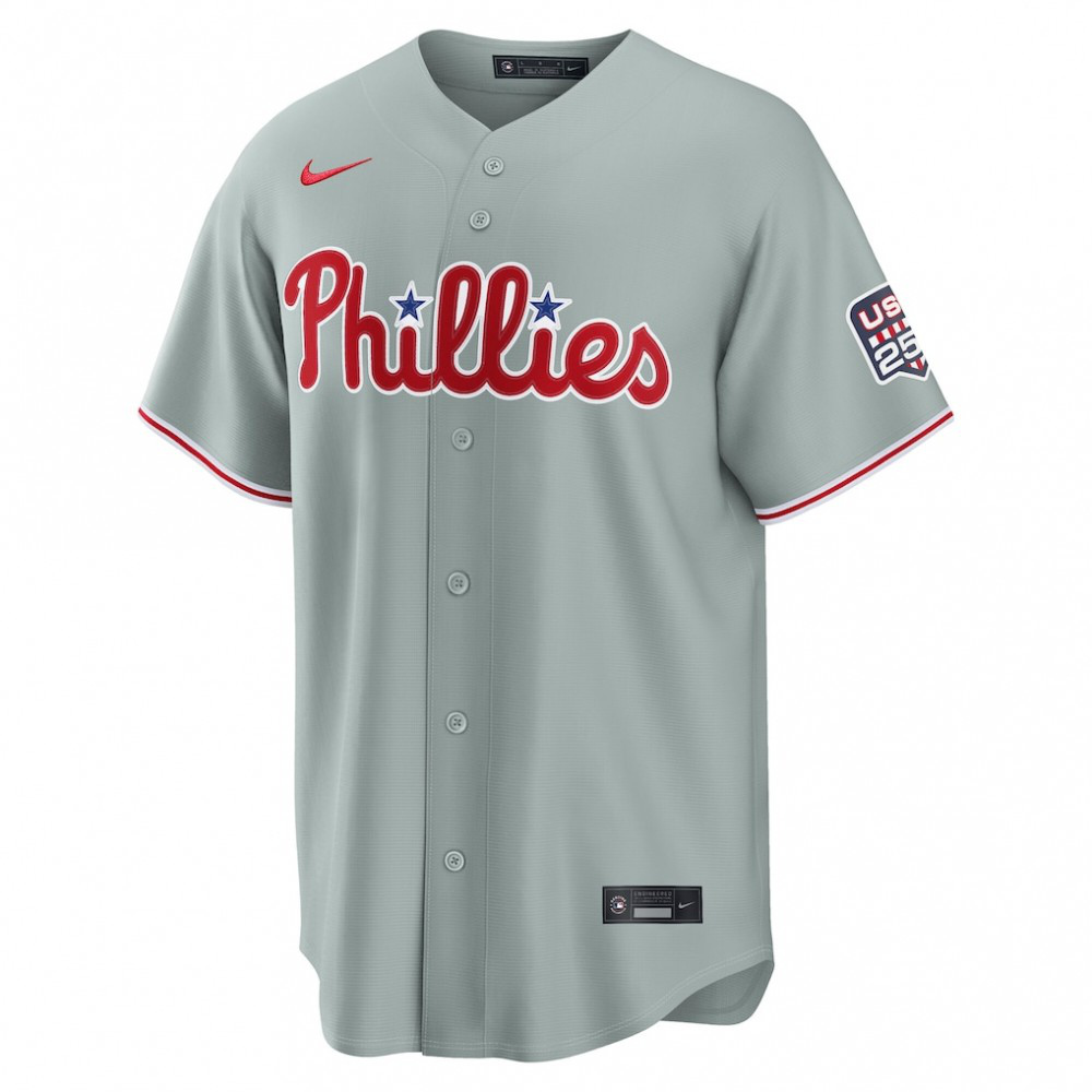 Bryce Harper Philadelphia Phillies USA 250 Fourth of July Road Stadium Jersey - Gray-Pro Kit Vault | Brand New 26/27 Sports Jerseys