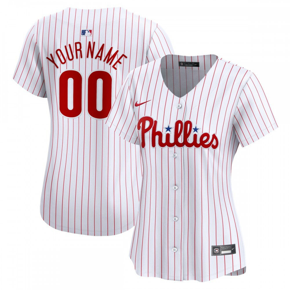 Philadelphia Phillies Women's Home Limited Custom Jersey - White-Pro Kit Vault | Brand New 26/27 Sports Jerseys