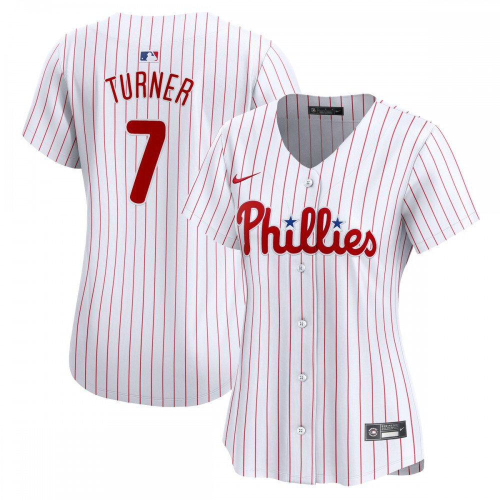 Trea Turner Philadelphia Phillies Women's Home Limited Player Jersey - White-Pro Kit Vault | Brand New 26/27 Sports Jerseys