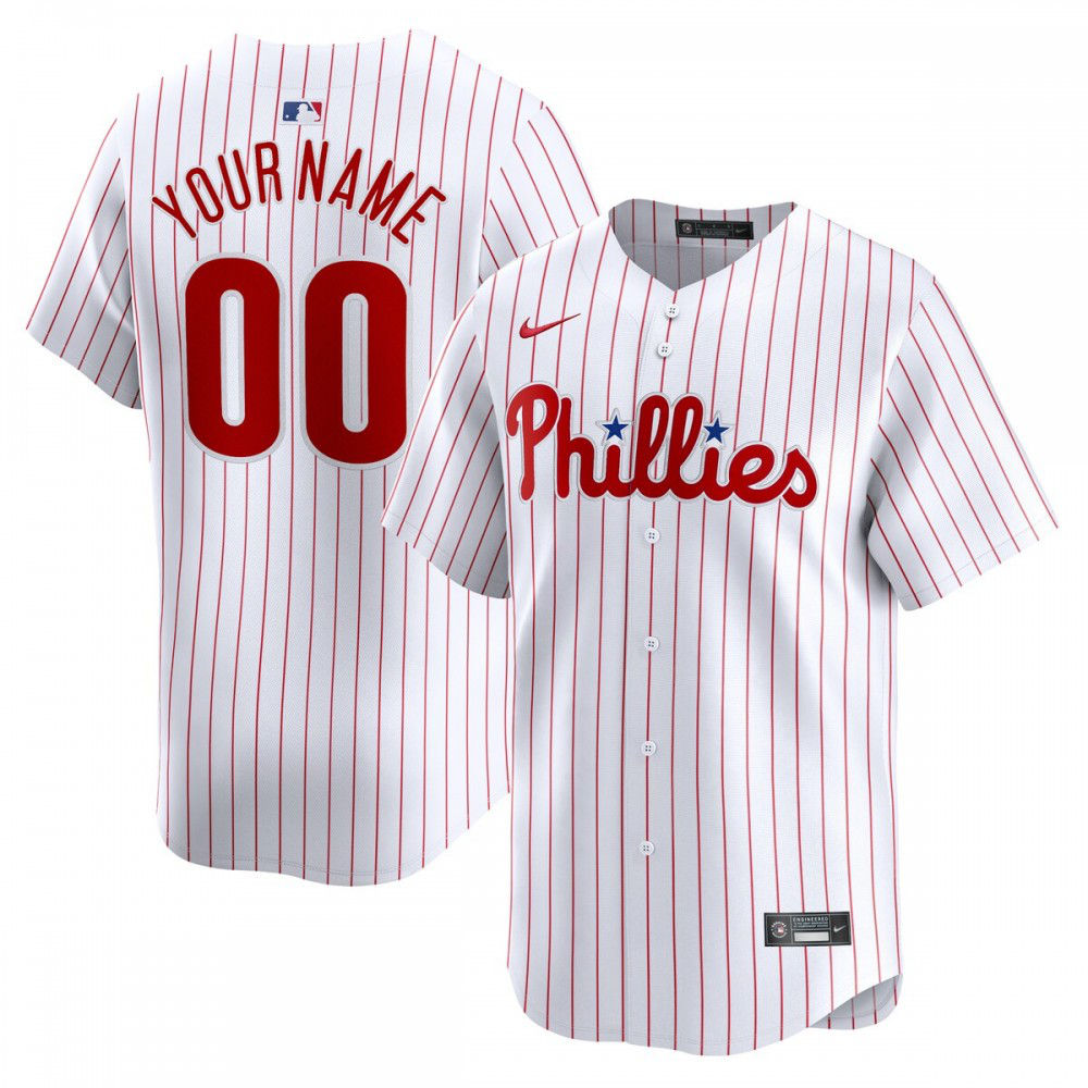 Philadelphia Phillies Youth Home Limited Custom Jersey - White-Pro Kit Vault | Brand New 26/27 Sports Jerseys