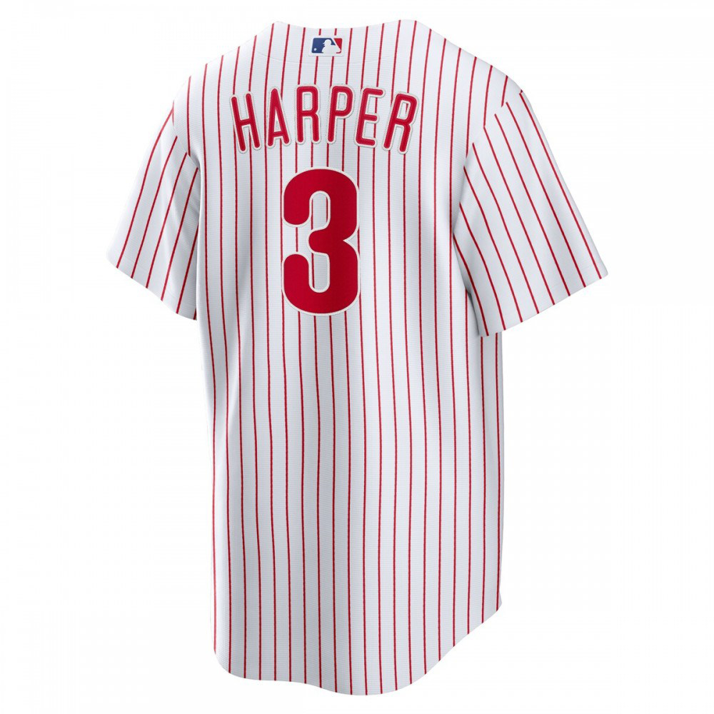 Bryce Harper Philadelphia Phillies Home Replica Player Name Jersey - White-Pro Kit Vault | Brand New 26/27 Sports Jerseys