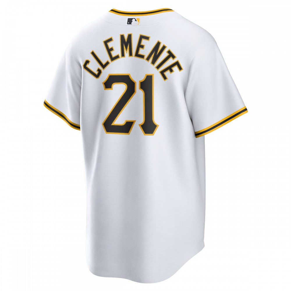 Roberto Clemente Pittsburgh Pirates Home Replica Player Name Jersey - White-Pro Kit Vault | Brand New 26/27 Sports Jerseys