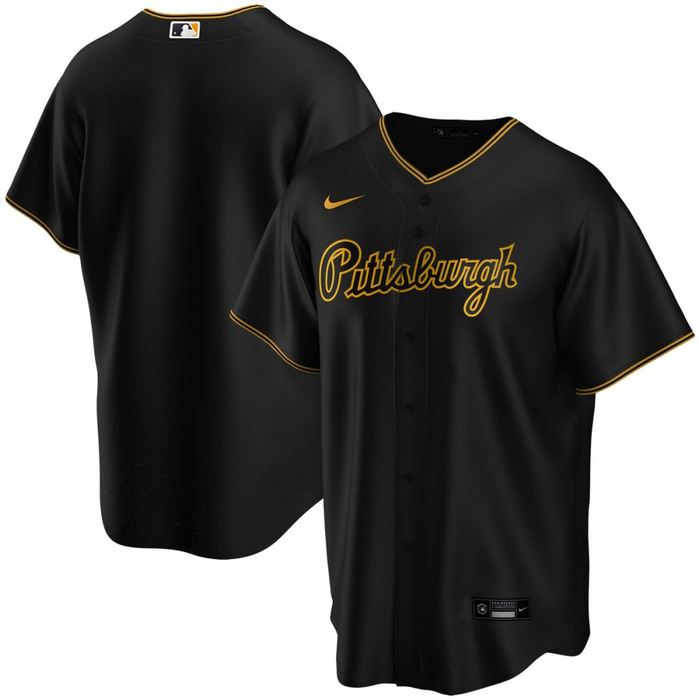 Pittsburgh Pirates Alternate Replica Team Jersey - Black-Pro Kit Vault | Brand New 26/27 Sports Jerseys