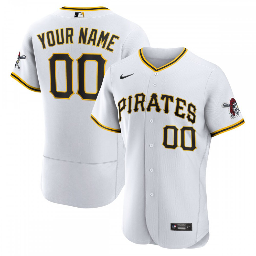 Pittsburgh Pirates Home Authentic Custom Jersey - White-Pro Kit Vault | Brand New 26/27 Sports Jerseys