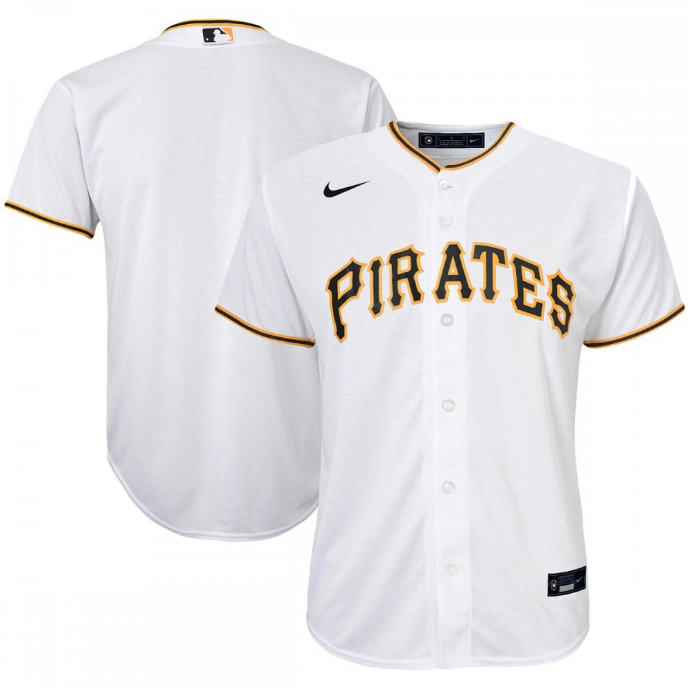 Pittsburgh Pirates Youth Home Replica Team Jersey - White-Pro Kit Vault | Brand New 26/27 Sports Jerseys