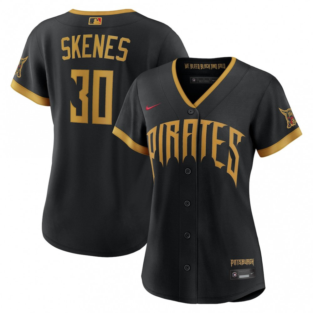 Paul Skenes Pittsburgh Pirates Women's 2026 City Connect Stadium Jersey - Black-Pro Kit Vault | Brand New 26/27 Sports Jerseys