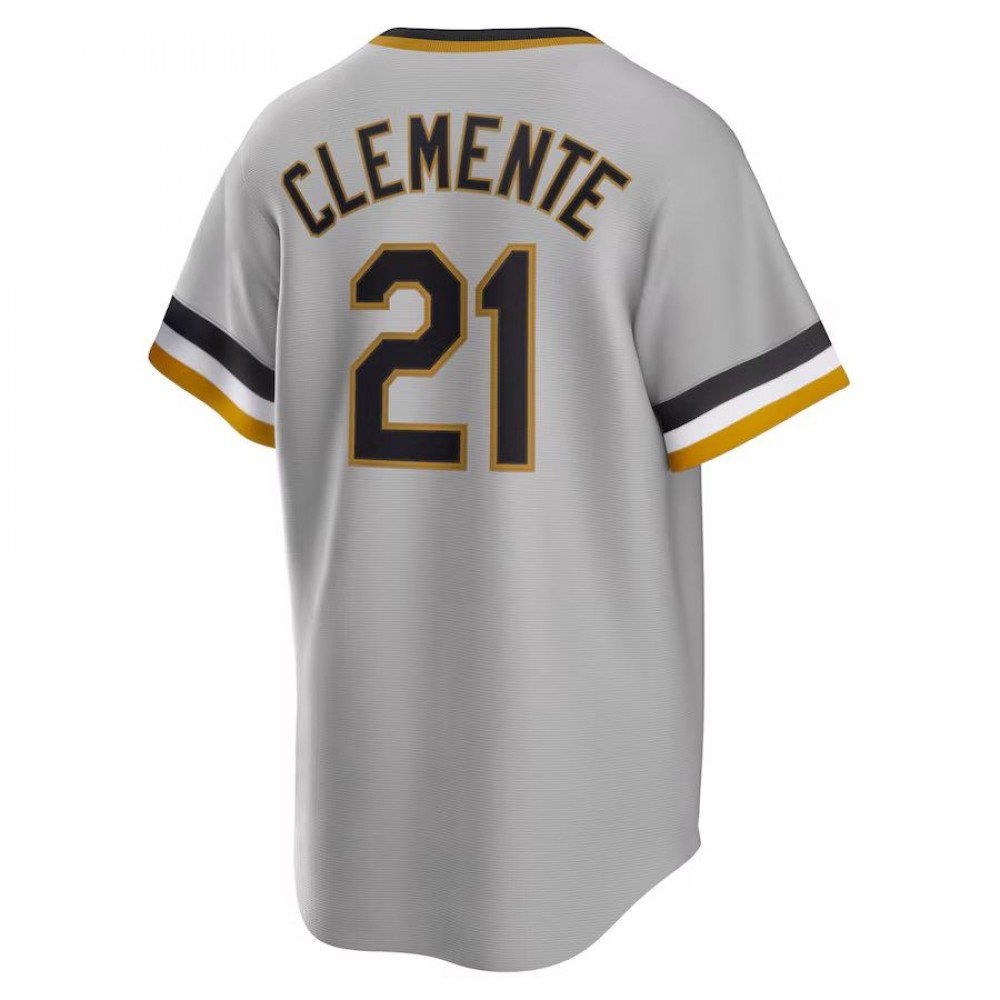 Roberto Clemente Pittsburgh Pirates Road Cooperstown Collection Player Jersey - Gray-Pro Kit Vault | Brand New 26/27 Sports Jerseys